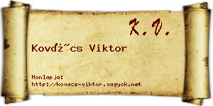 Kovács Viktor névjegykártya